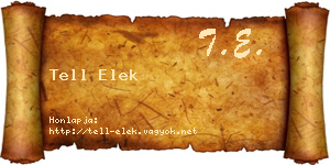 Tell Elek névjegykártya